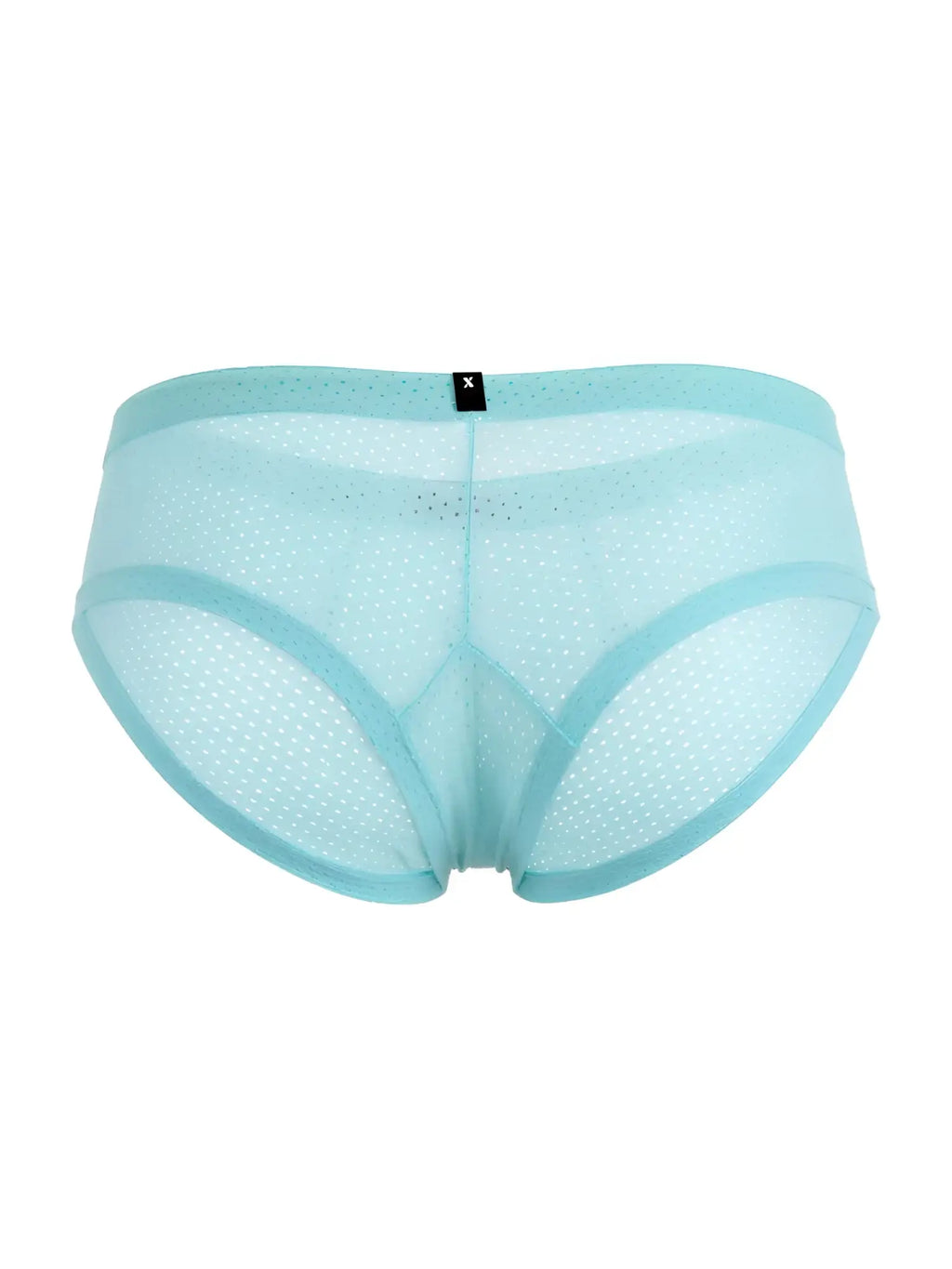 Xtremen 91269 seawater light blue microfiber mesh briefs with subtle dotted pattern and reinforced elastic waistband