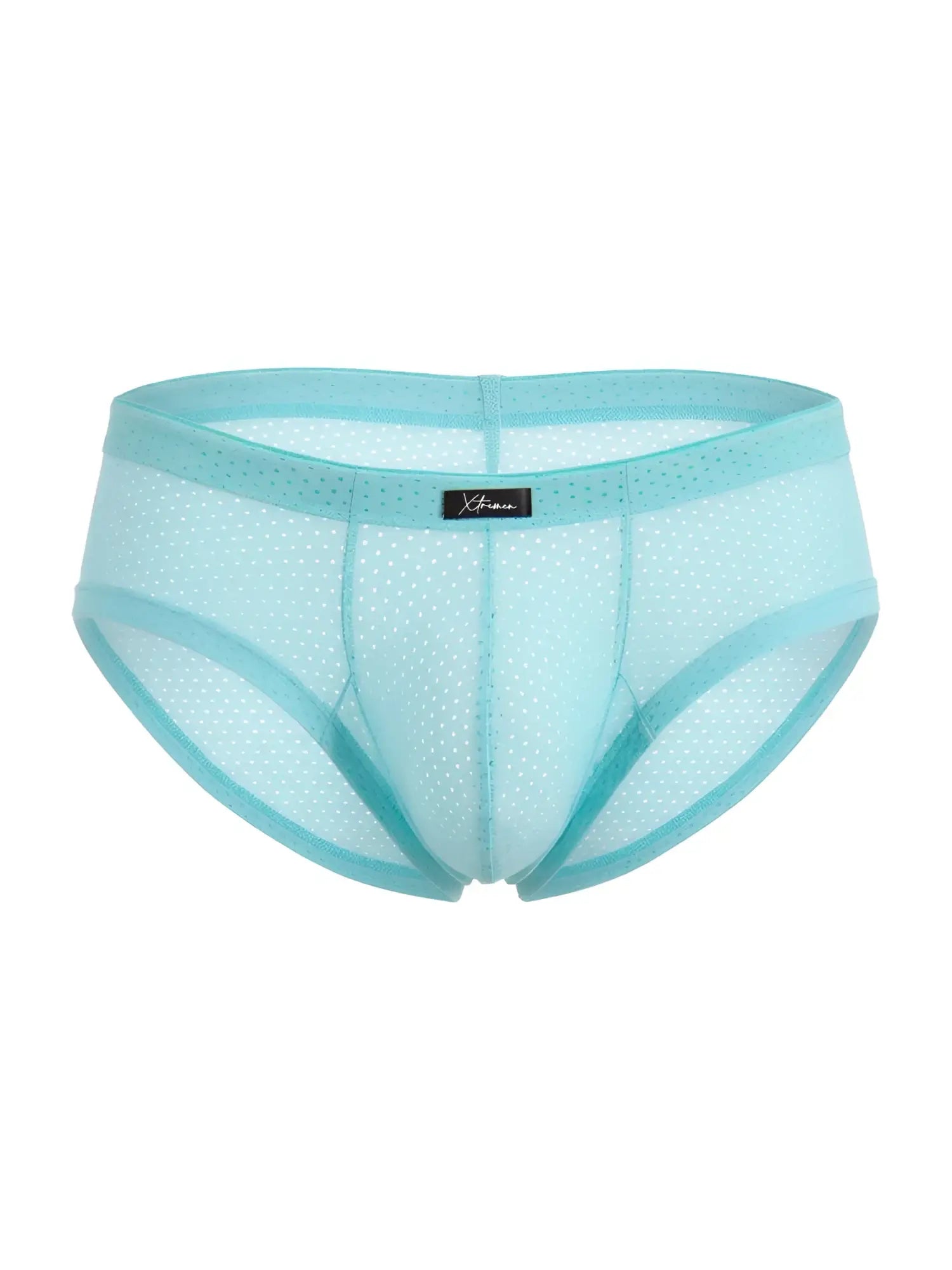 Xtremen 91269 microfiber mesh briefs in seawater blue with subtle dotted pattern and reinforced elastic waistband