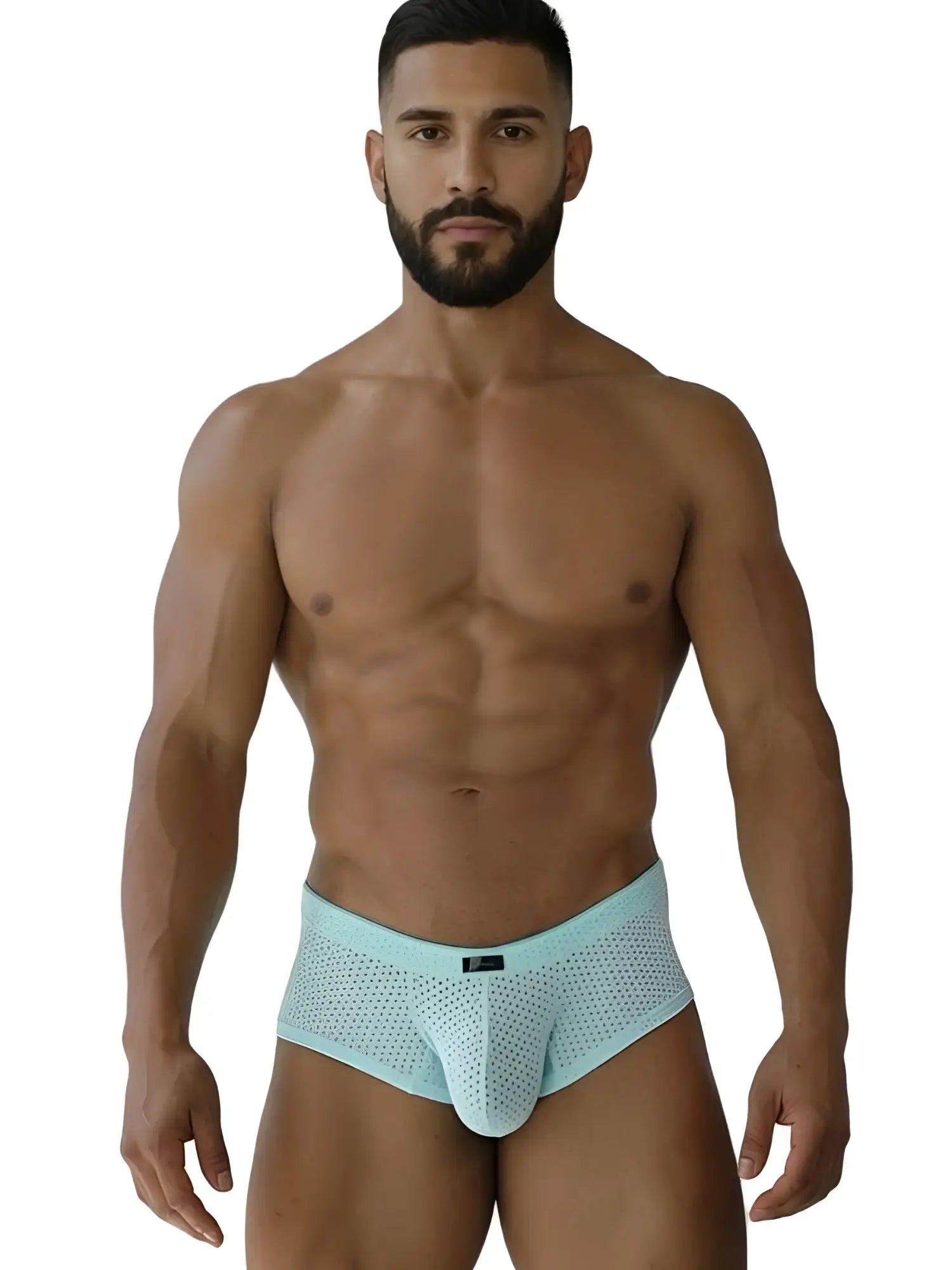 Light blue seawater microfiber mesh briefs with a supportive contoured design by xtremen 91269