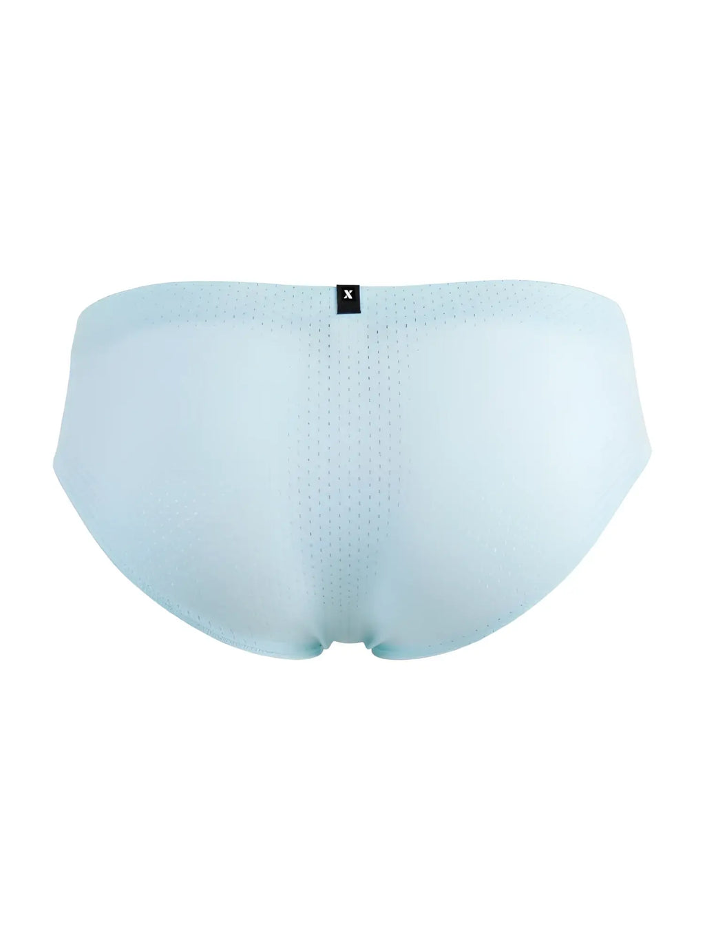 Light blue Xtremen 91270 microfiber mesh briefs with subtle perforated texture and black brand tag at waistband