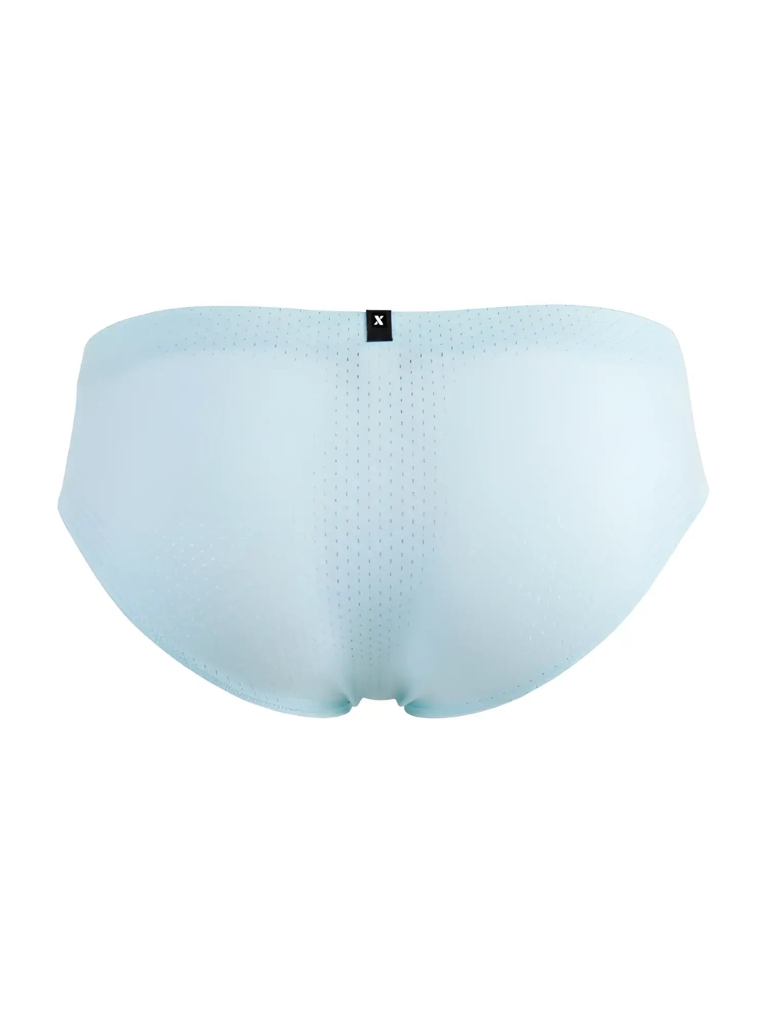 Light blue Xtremen 91270 microfiber mesh briefs with subtle perforated texture and black brand tag at waistband