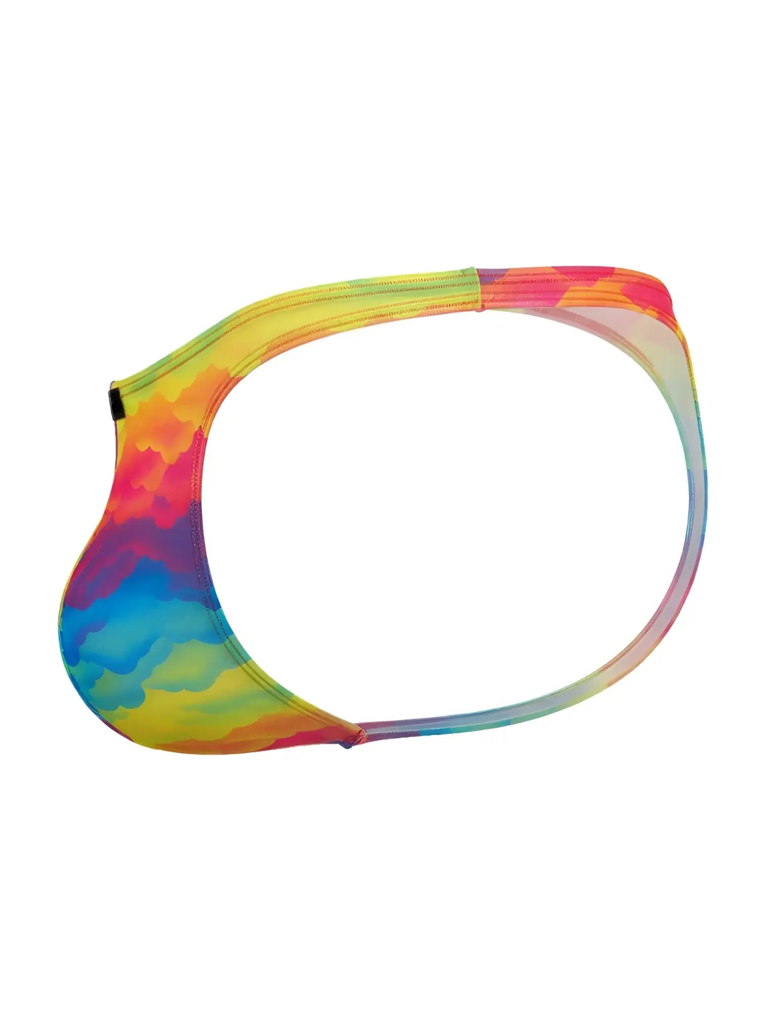 Vibrant rainbow tie-dye bikini top with seamless stretchy microfiber fabric from xtremen 91284 printed micro thong line