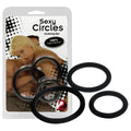 You2toys 3 pack black and silver silicone cockring set in packaging for enhanced pleasure size one size