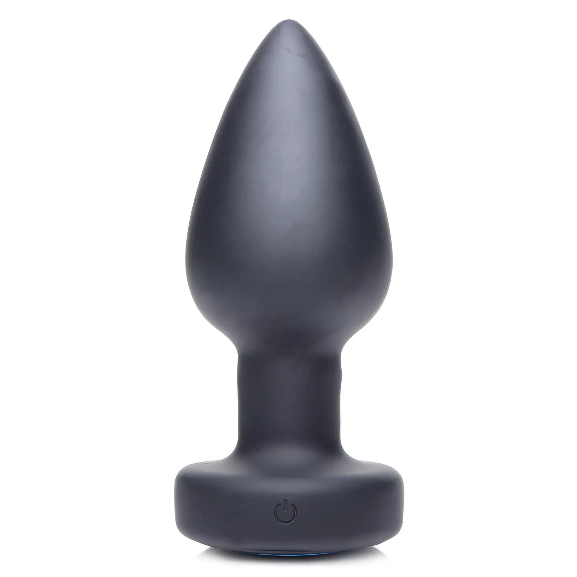 Zeus Electrosex E-Stim Pro: A sleek, matte black silicone vibrating anal plug with a power button at the wide base.