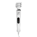 Zeus White Knight 10 Mode Electro Vibe Wand: A white handheld massage wand with a textured head and LED control panel.