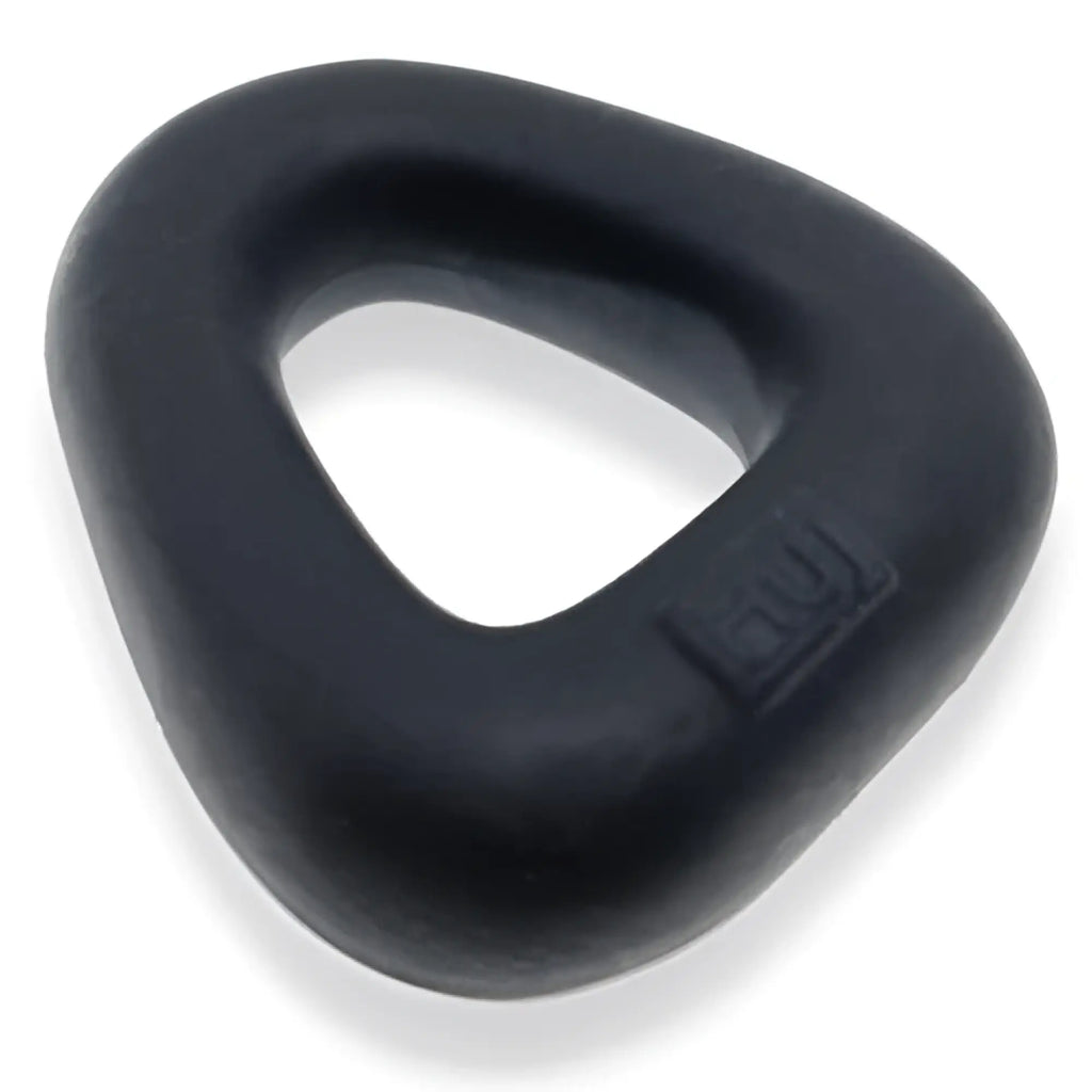 Black silicone triangle-shaped grip ring with matte finish and embossed branding for zoid wide-base bulge c-ring