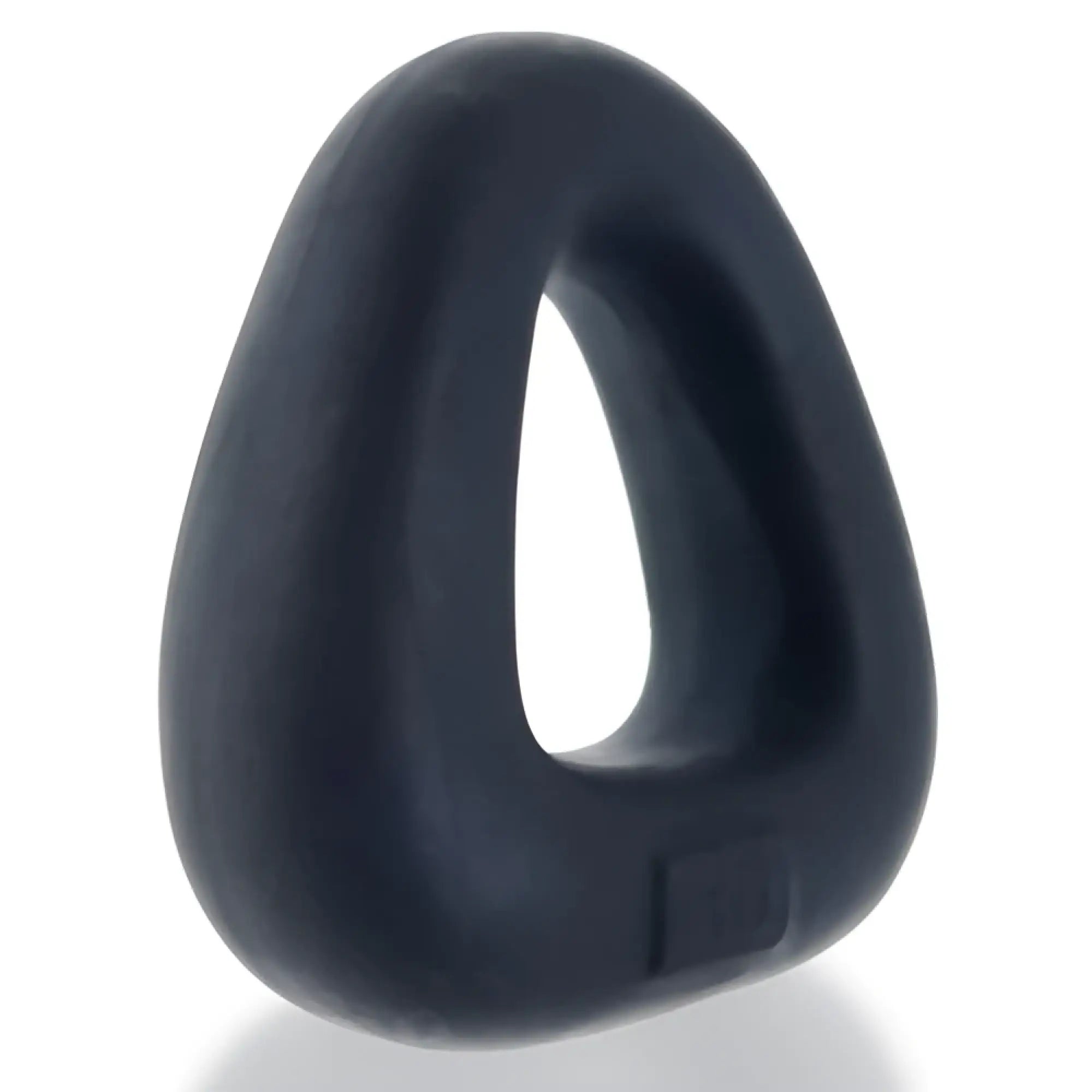 Black silicone zoid wide-base bulge c-ring with triangular shape and smooth rounded edges for comfort and fit