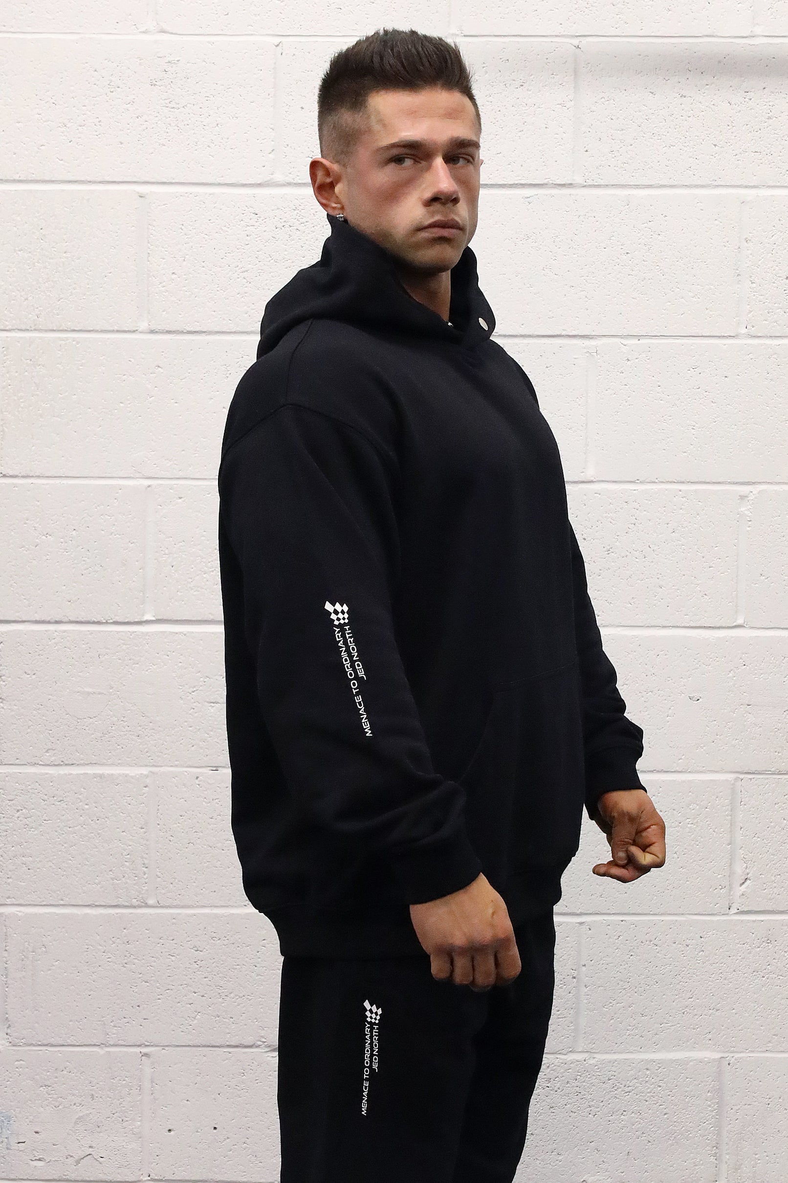 All Or Nothing French Terry Pullover Hoodie - Black