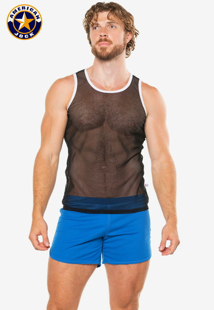 A J Physique Mesh Tank Top - DealByEthan.gay