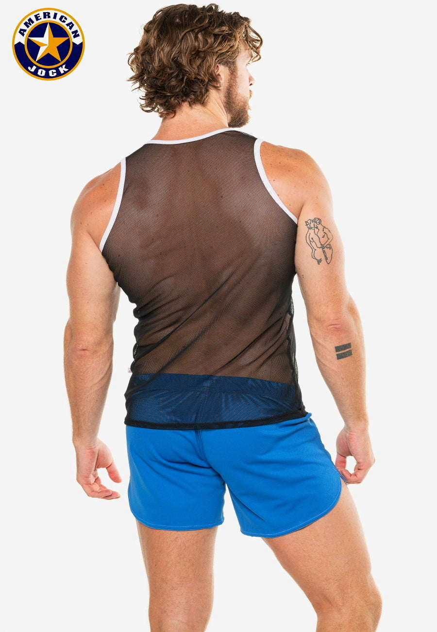A J Physique Mesh Tank Top - DealByEthan.gay