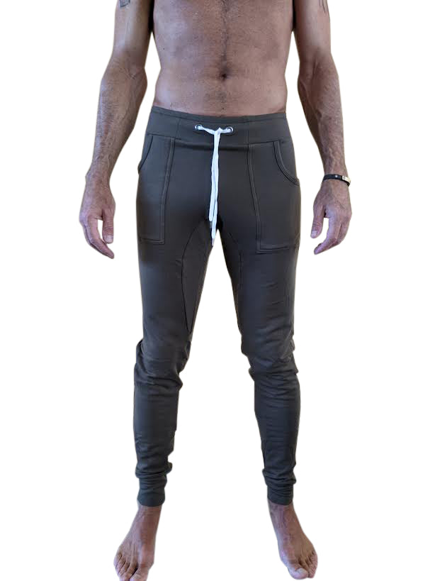 **Edición de invierno** Pantalones deportivos de yoga y jogging con puños largos de polar de alto rendimiento (verde militar)