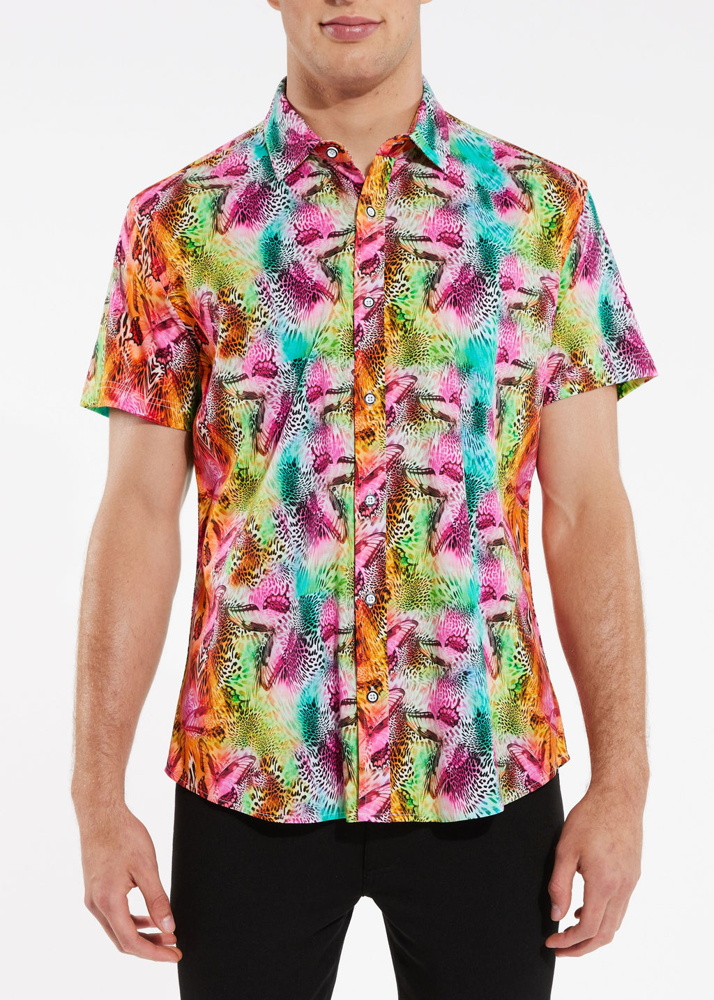 BUTTERFLIES JUNGLE PREMIUM STRETCH KNIT SHIRT - DealByEthan.gay loves ST33LE