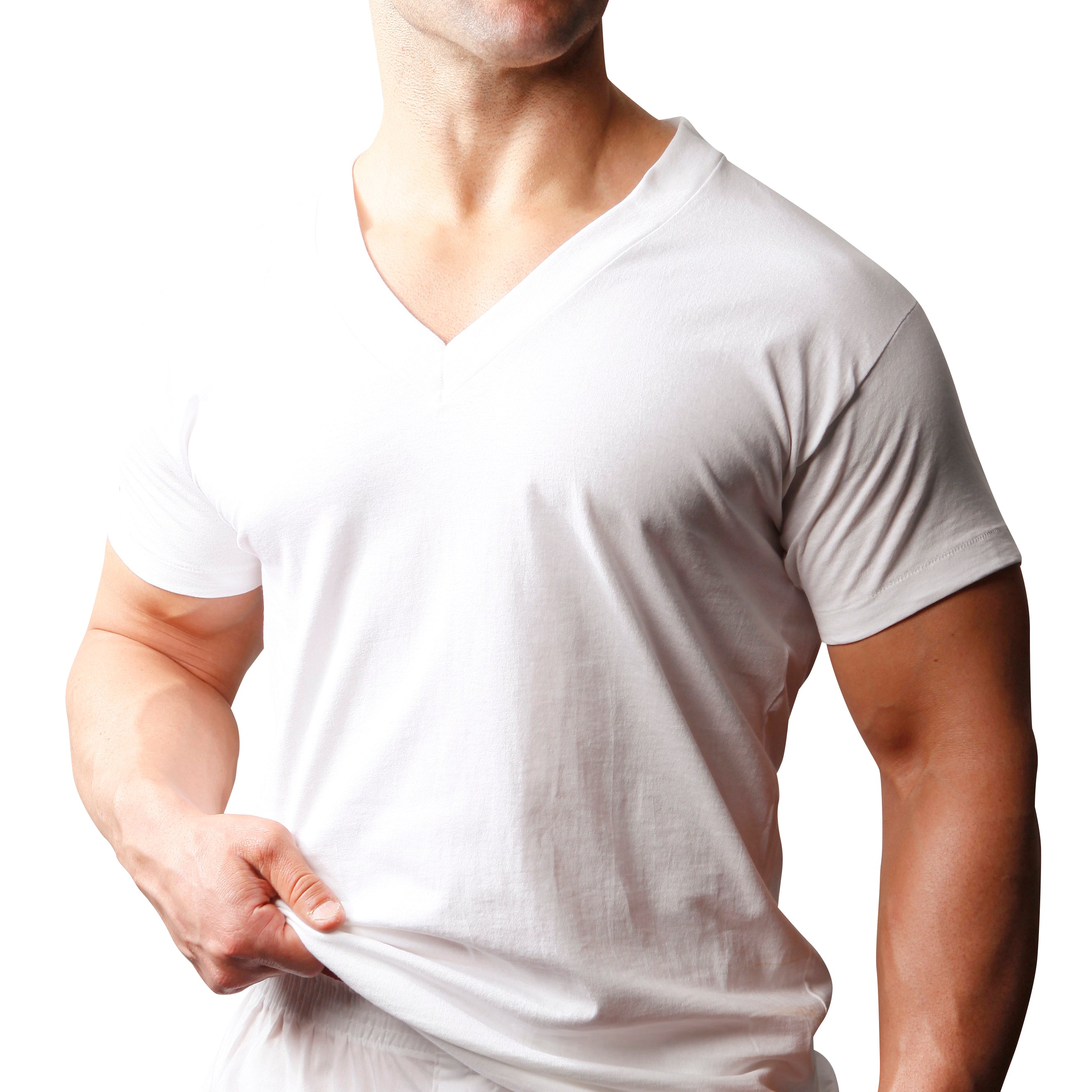 Big & Tall Man's Cotton V-Neck T-shirt (2-pack) - DealByEthan.gay loves Players Underwear
