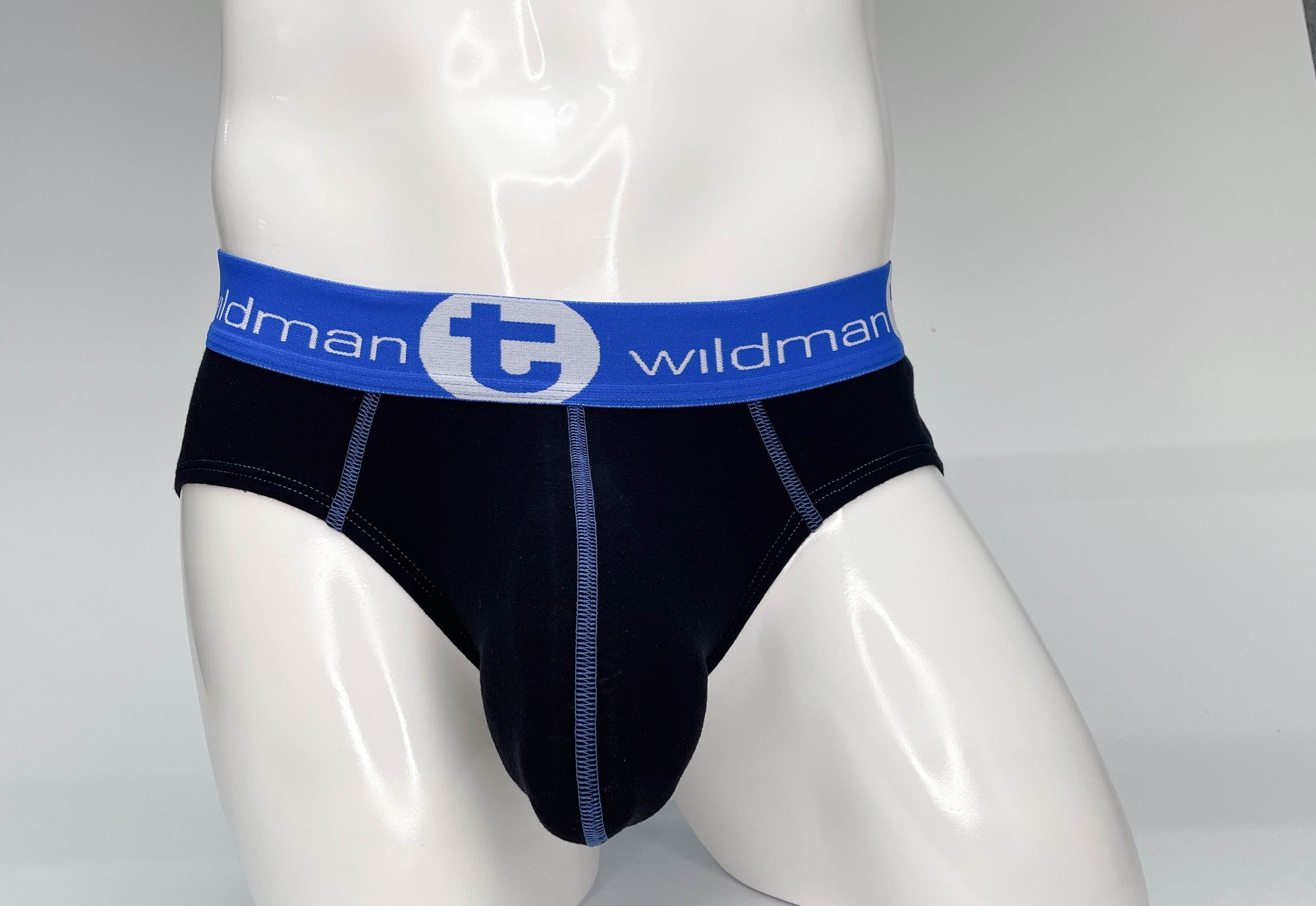 WildmanT Big Boy Pouch Cotton Brief Black and Blue - DealByEthan.gay