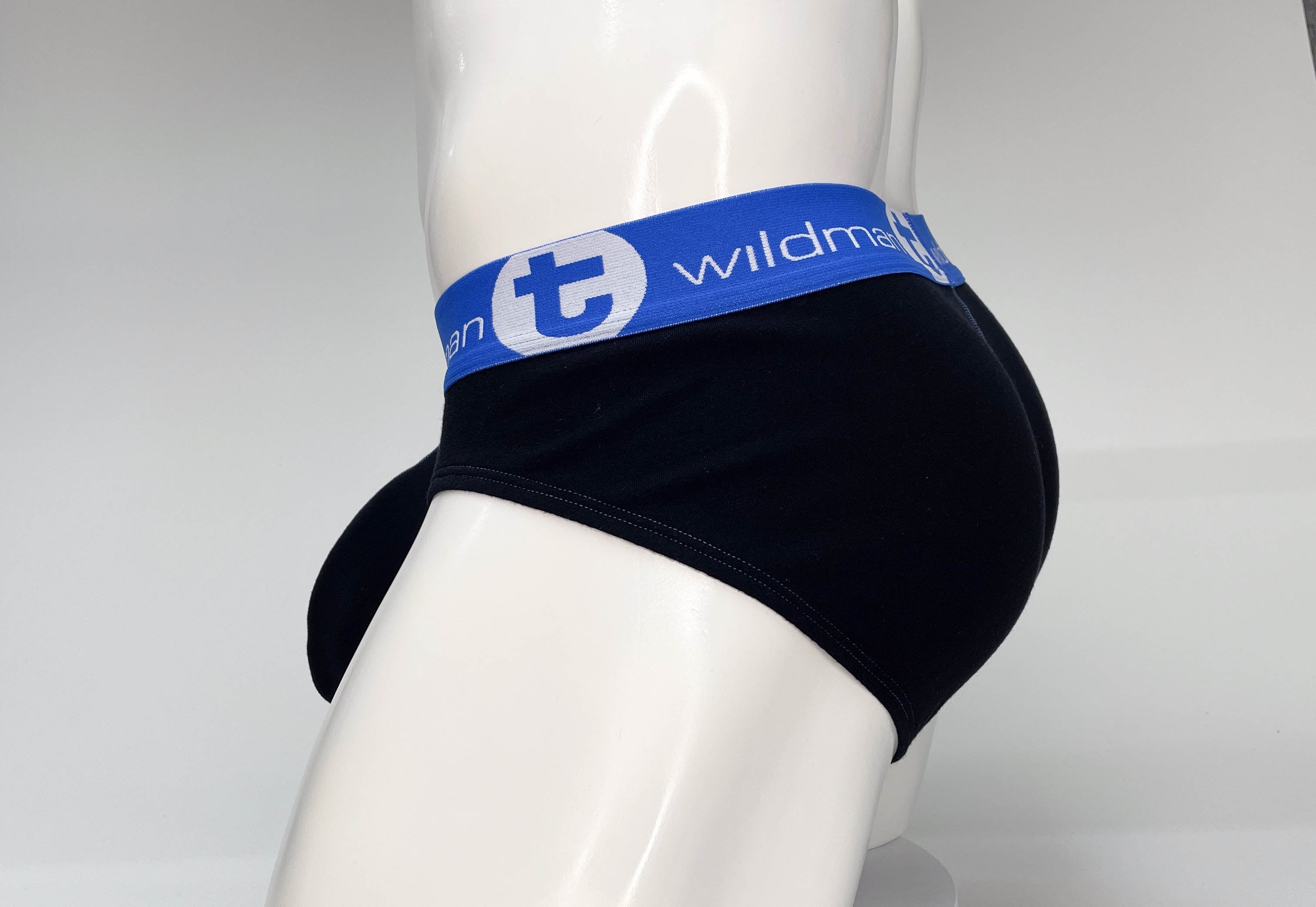 WildmanT Big Boy Pouch Cotton Brief Black and Blue - DealByEthan.gay