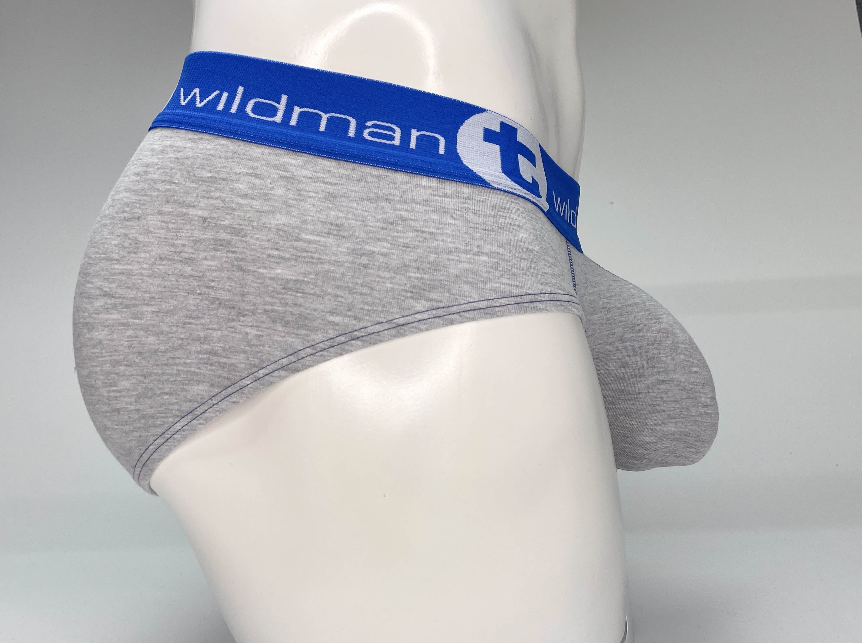 WildmanT Big Boy Pouch Cotton Brief Gray and Blue - DealByEthan.gay