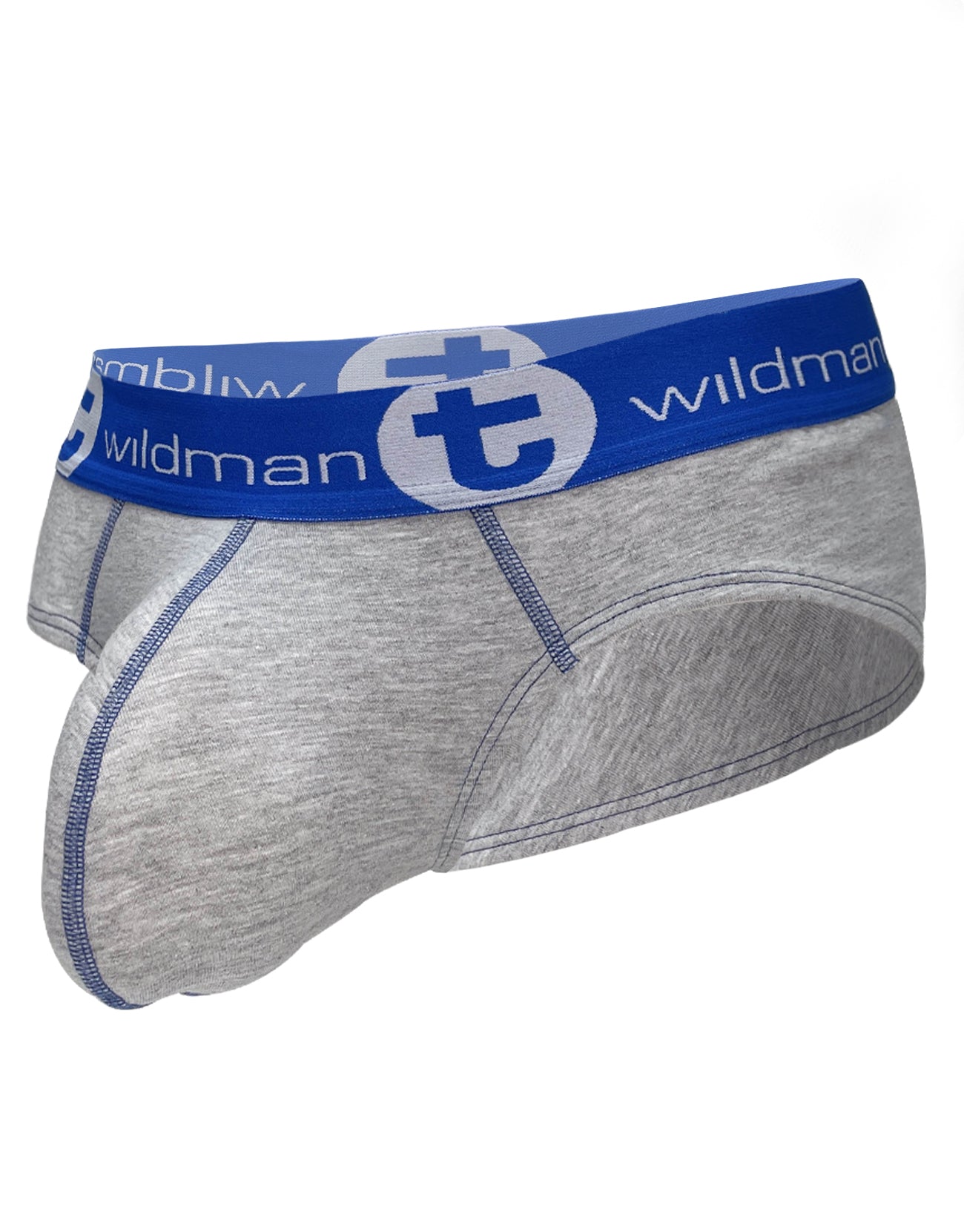 WildmanT Big Boy Pouch Cotton Brief Gray and Blue - DealByEthan.gay