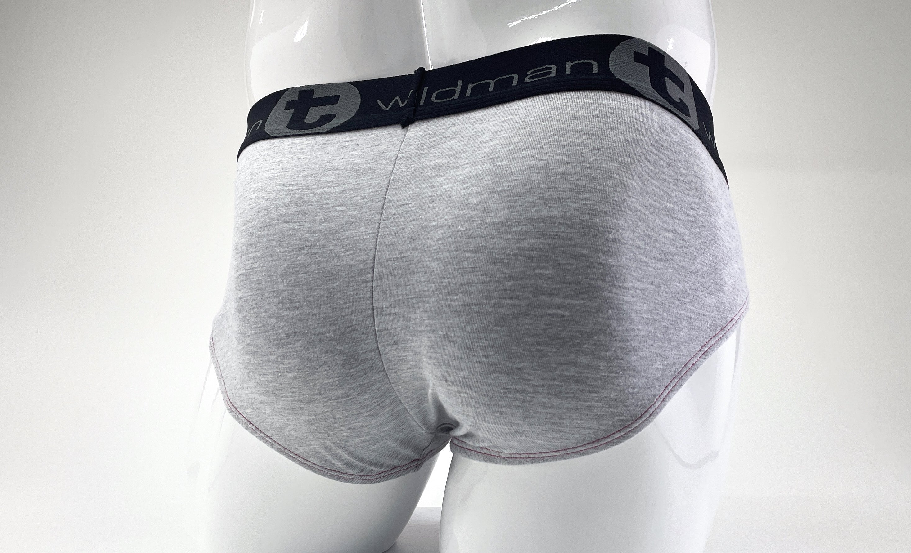 WildmanT Stretch Cotton Big Boy Pouch Brief Gray/Red - DealByEthan.gay