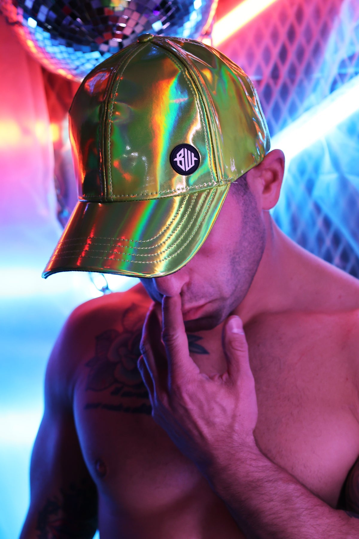 CYBER HOLO HAT - LIME - DealByEthan.gay loves Breedwell