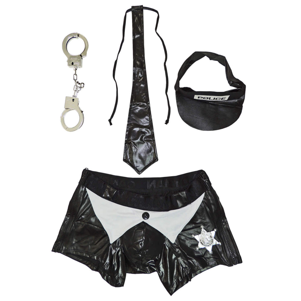 CandyMan 9555 Police Costume Outfit Color Black - DealByEthan.gay loves CandyMan