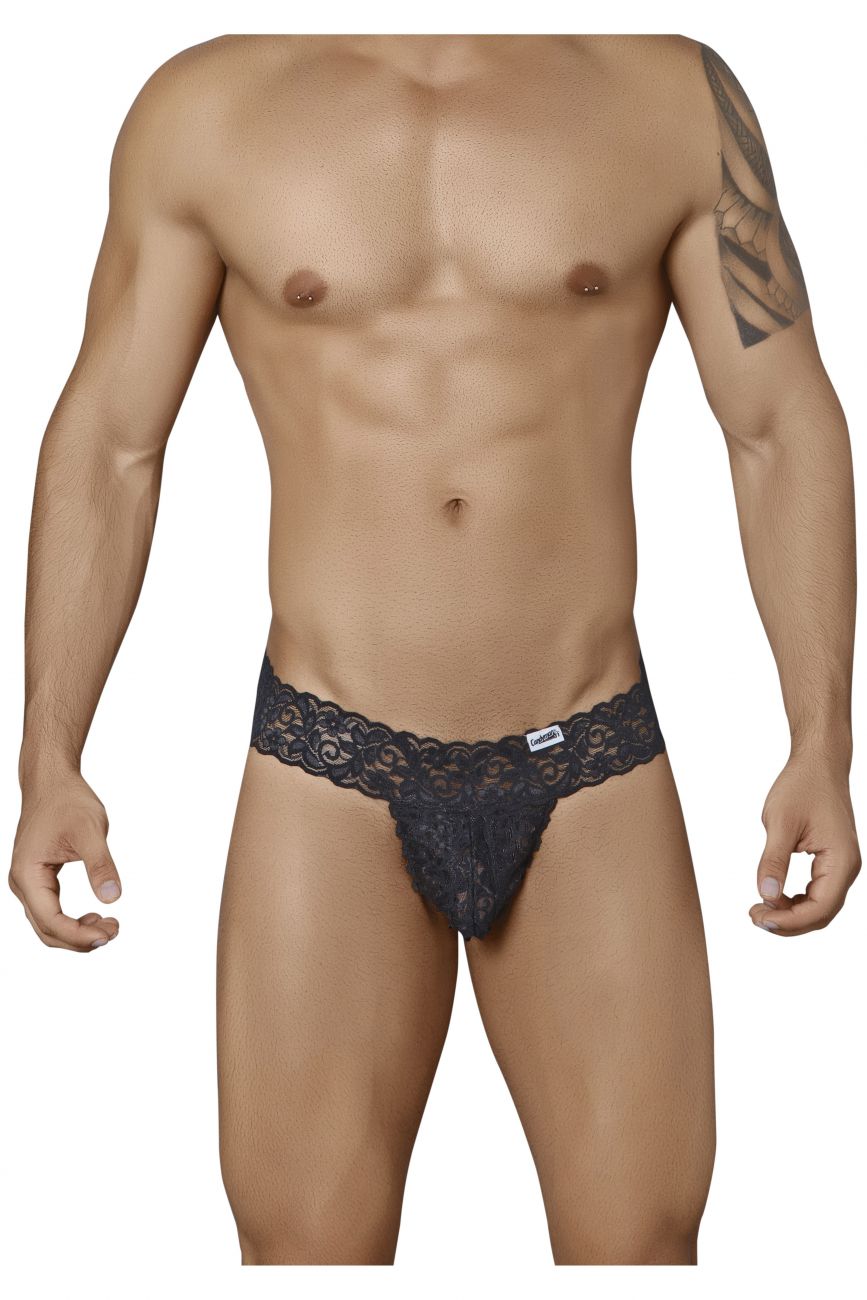 CandyMan 99315 Peek a Boo Thongs Color Black - DealByEthan.gay loves CandyMan