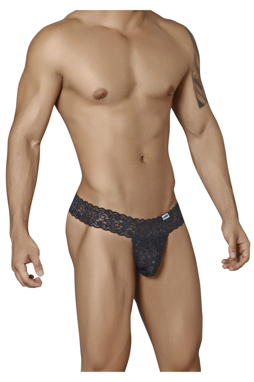 CandyMan 99315 Peek a Boo Thongs Color Black - DealByEthan.gay loves CandyMan
