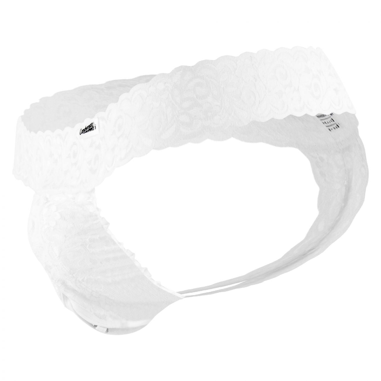 CandyMan 99315X Peek a Boo Lace Thongs Color White - DealByEthan.gay loves CandyMan