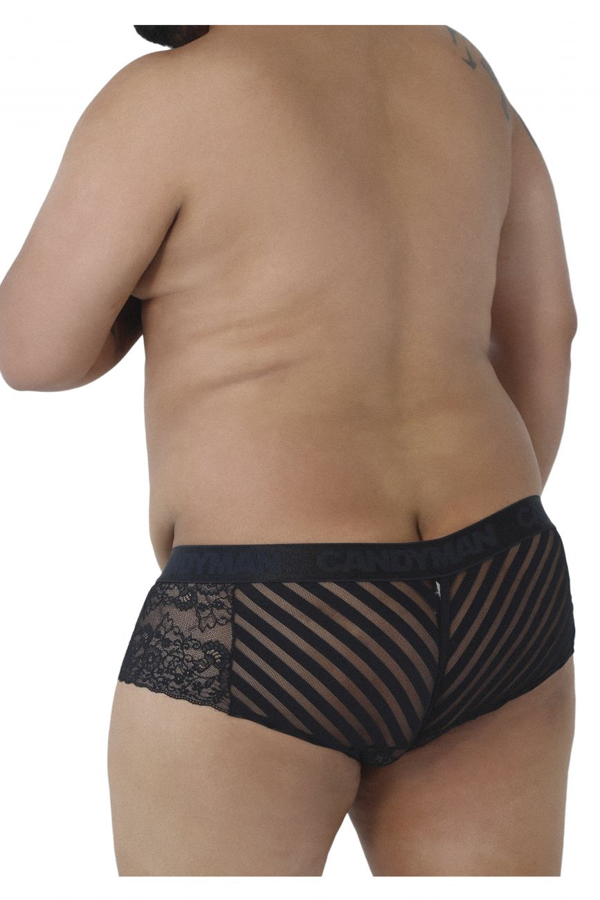 CandyMan 99393X Lace-Mesh Trunks Color Black - DealByEthan.gay loves CandyMan