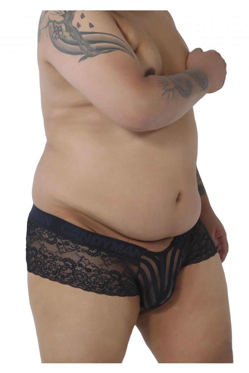 CandyMan 99393X Lace-Mesh Trunks Color Black - DealByEthan.gay loves CandyMan