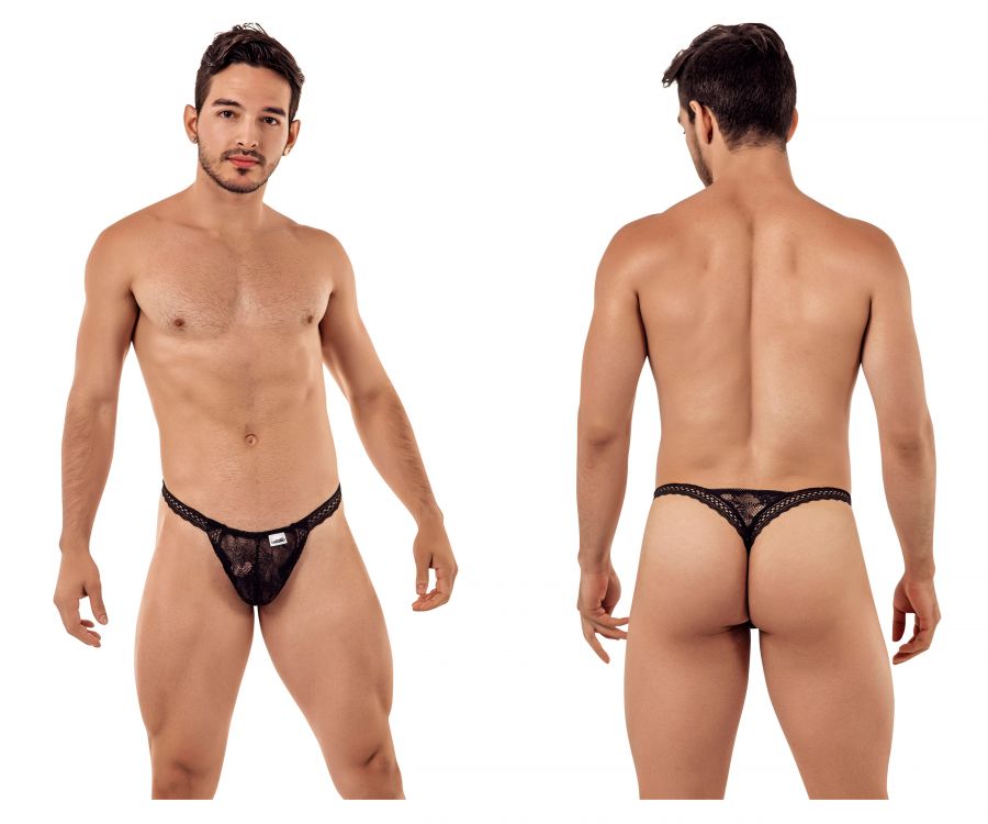 CandyMan 99420 Double Lace Thongs Color Black - DealByEthan.gay loves CandyMan