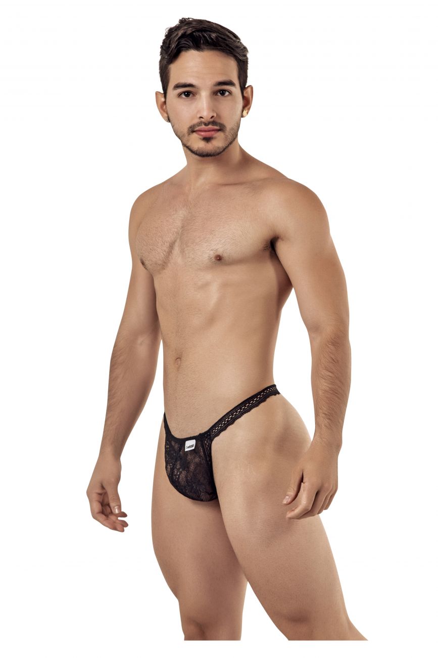 CandyMan 99420 Double Lace Thongs Color Black - DealByEthan.gay loves CandyMan