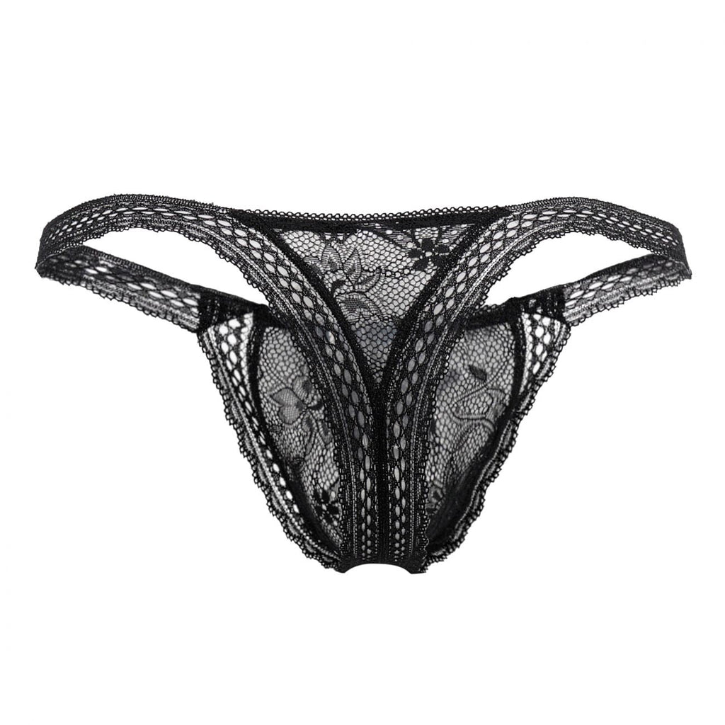 CandyMan 99420 Double Lace Thongs Color Black - DealByEthan.gay loves CandyMan