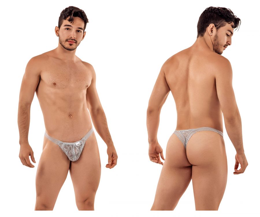 CandyMan 99420 Double Lace Thongs Color Gray - DealByEthan.gay loves CandyMan