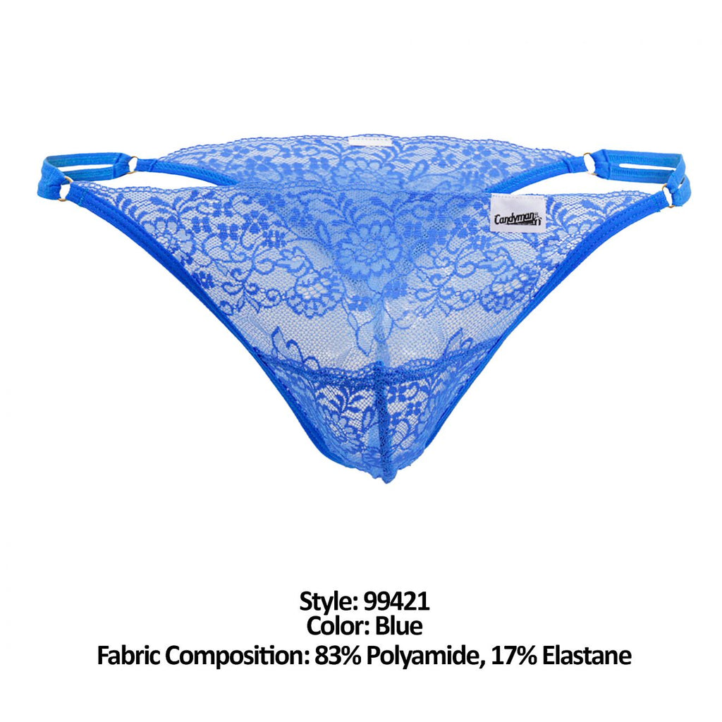 CandyMan 99421 Lace G-String Thongs Color Blue - DealByEthan.gay loves CandyMan