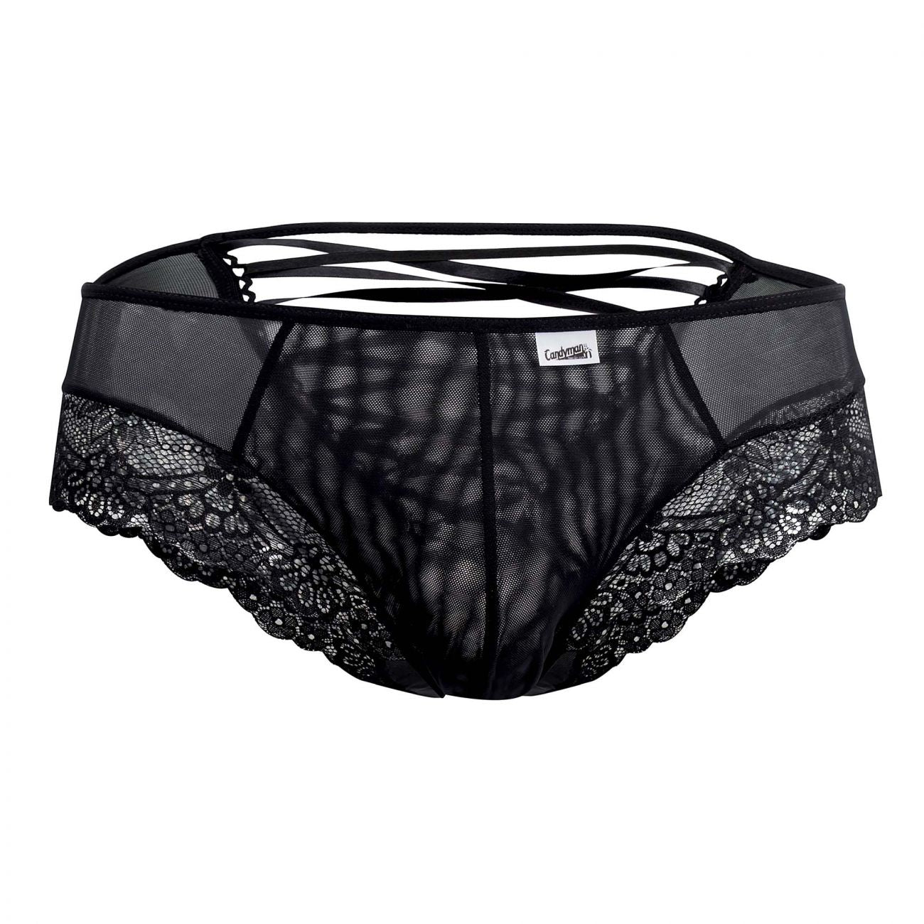 CandyMan 99462X Lace Briefs Color Black - DealByEthan.gay loves CandyMan
