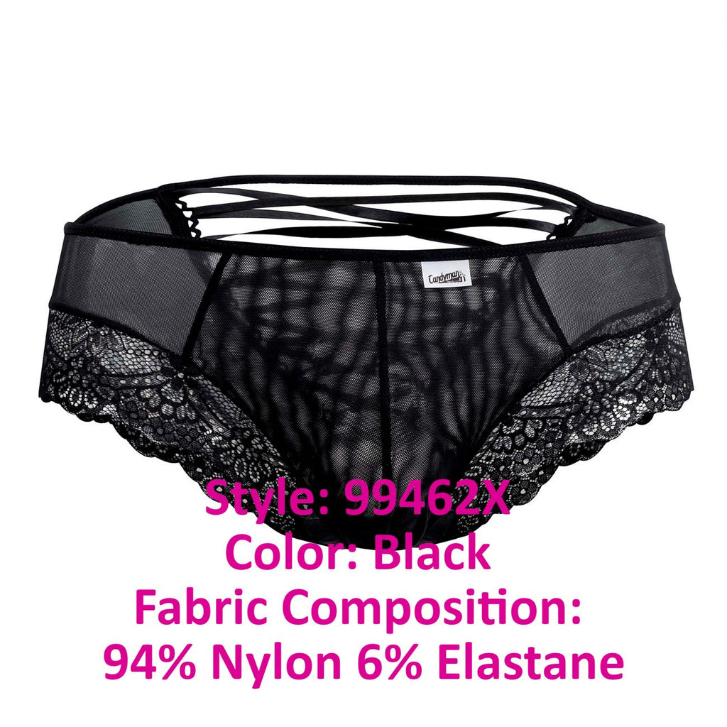 CandyMan 99462X Lace Briefs Color Black - DealByEthan.gay loves CandyMan