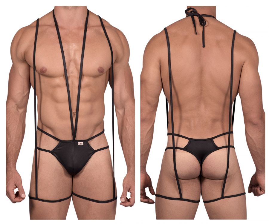 CandyMan 99470 Bodysuit Thongs Color Black - DealByEthan.gay loves CandyMan