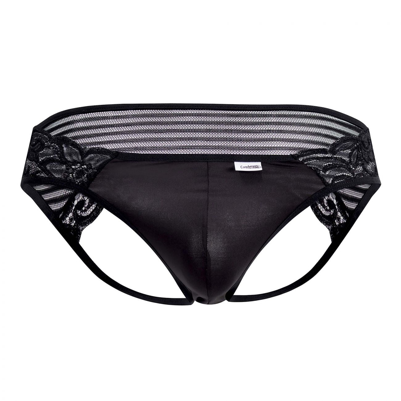 CandyMan 99490X Lace-Mesh Jockstrap Color Black - DealByEthan.gay loves CandyMan