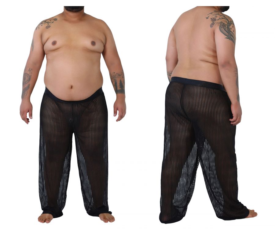 CandyMan 99496X Mesh Lounge Pants Color Black - DealByEthan.gay loves CandyMan