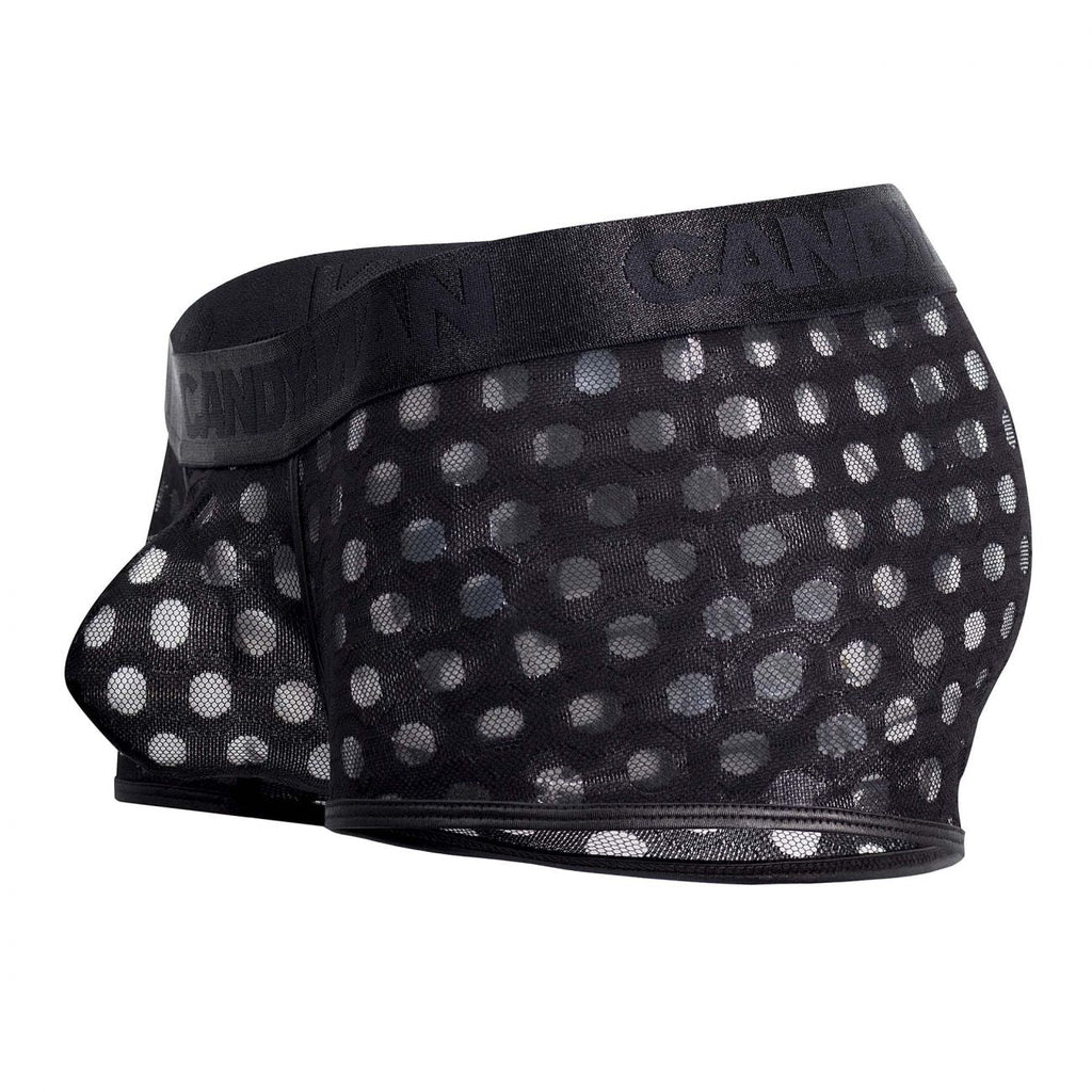 CandyMan 99511X Polka Mesh Trunks Color Black - DealByEthan.gay loves CandyMan