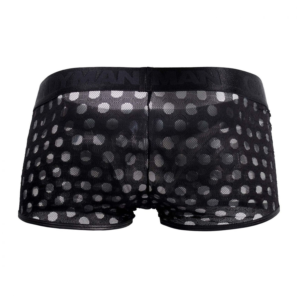 CandyMan 99511X Polka Mesh Trunks Color Black - DealByEthan.gay loves CandyMan