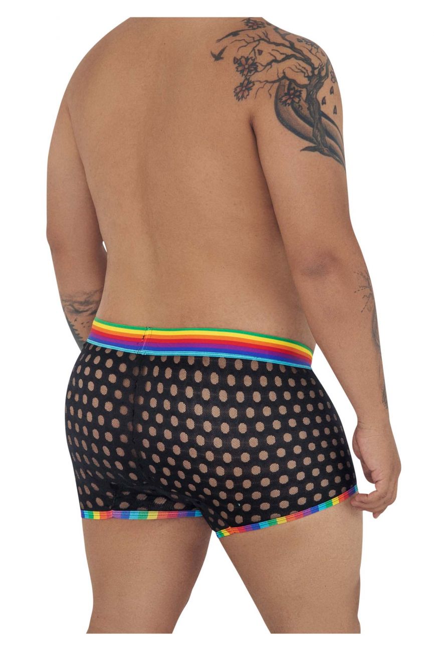 CandyMan 99511X Polka Mesh Trunks Color Black - DealByEthan.gay loves CandyMan