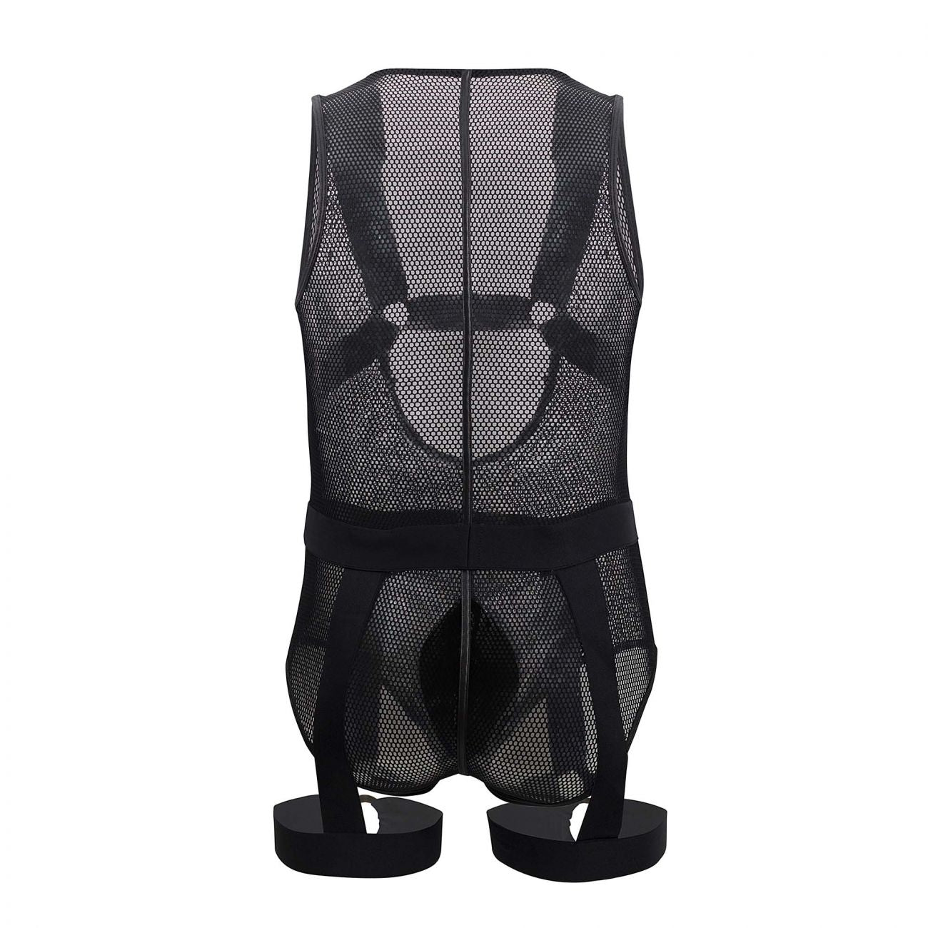 CandyMan 99529X Mesh Garter Bodysuit Color Black - DealByEthan.gay loves CandyMan