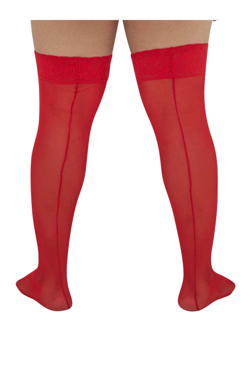 CandyMan 99533X Mesh Thigh Highs Color Red - DealByEthan.gay loves CandyMan