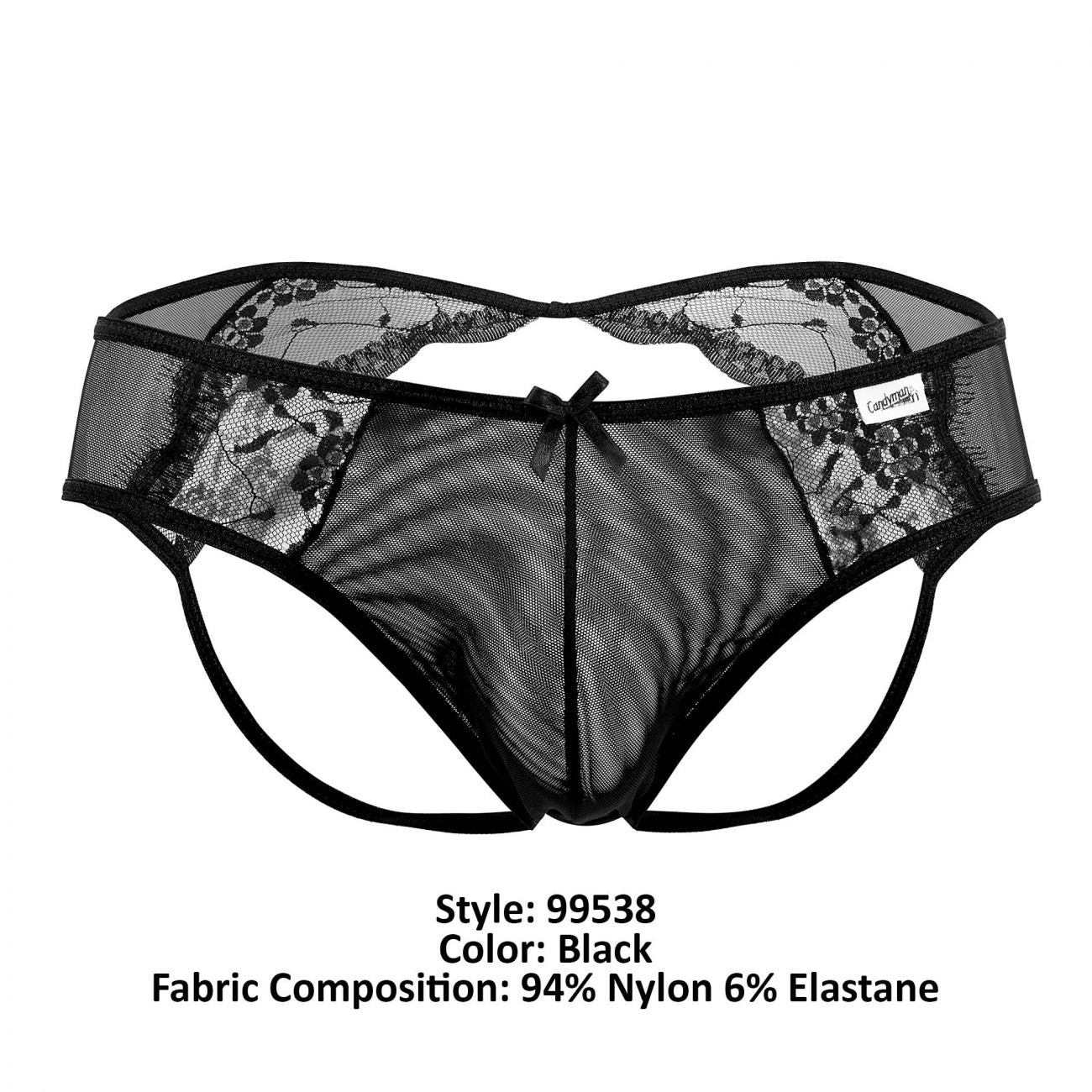 CandyMan 99538 Lace Jockstrap Color Black - DealByEthan.gay loves CandyMan