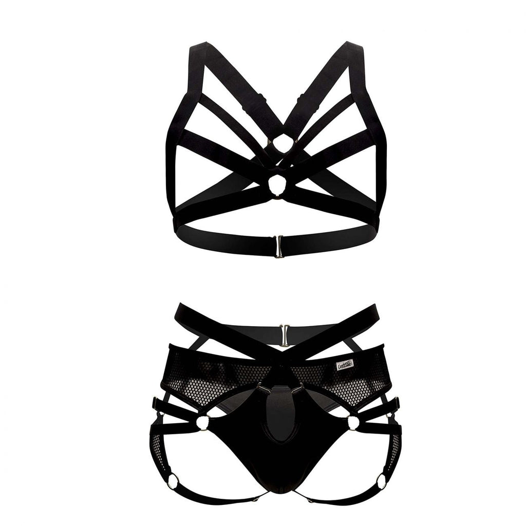 CandyMan 99546X Harness-Thongs Outfit Color Black - DealByEthan.gay loves CandyMan