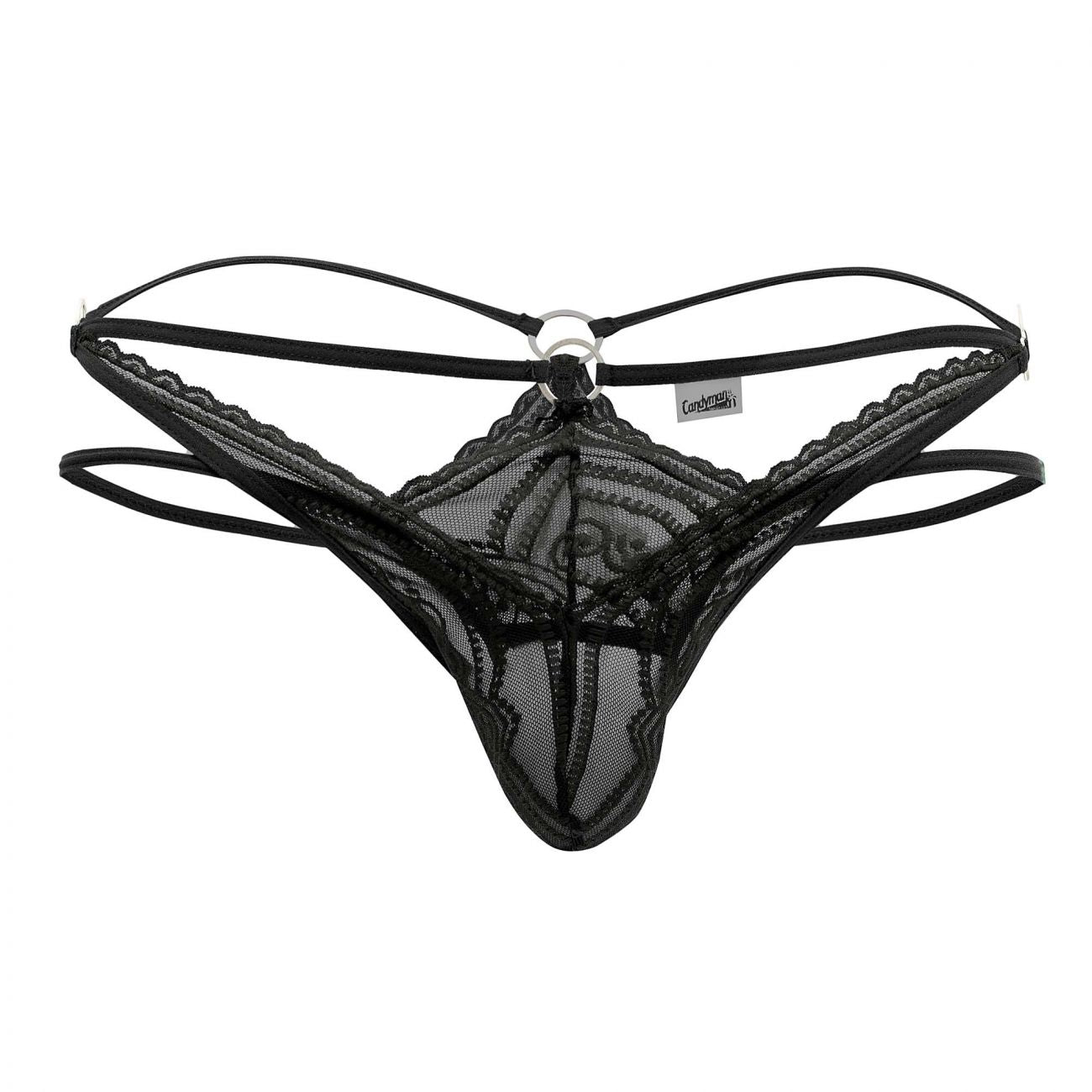CandyMan 99547 Double Thongs Color Black - DealByEthan.gay loves CandyMan