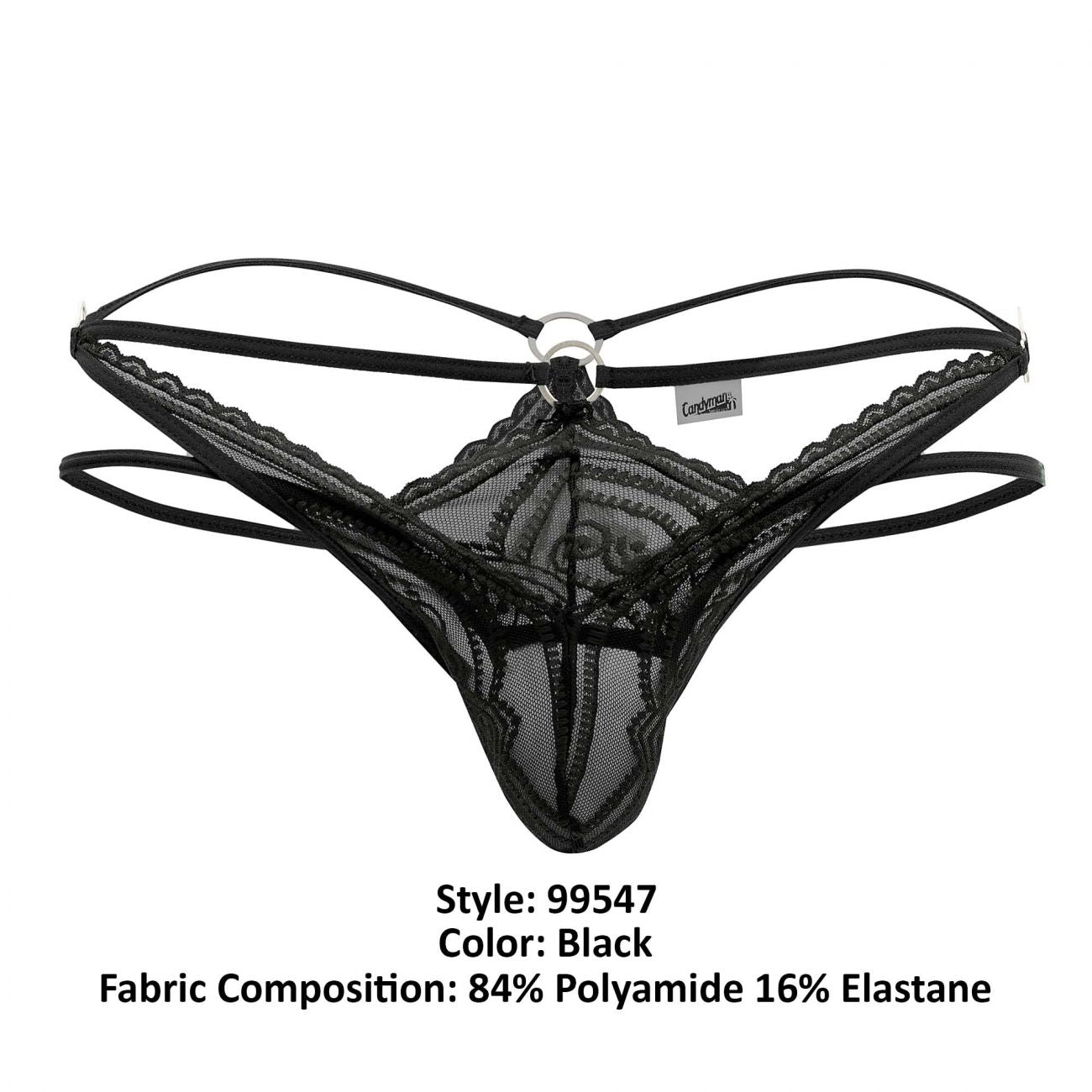 CandyMan 99547 Double Thongs Color Black - DealByEthan.gay loves CandyMan