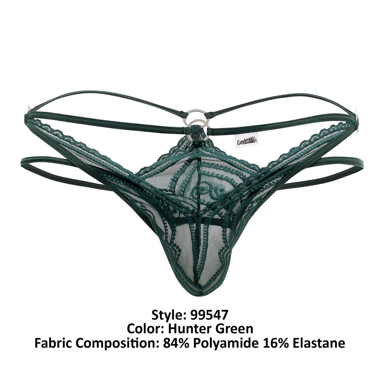 CandyMan 99547 Double Thongs Color Hunter Green - DealByEthan.gay loves CandyMan
