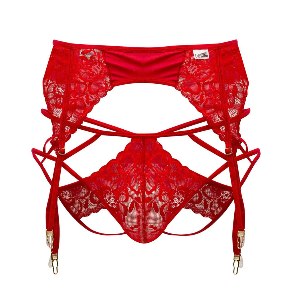CandyMan 99550 Lace Garter-Jockstrap Outfit Color Red - DealByEthan.gay loves CandyMan